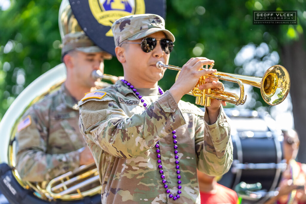 Band playing at Kent Cajun Fest 2024 Second Line Parade